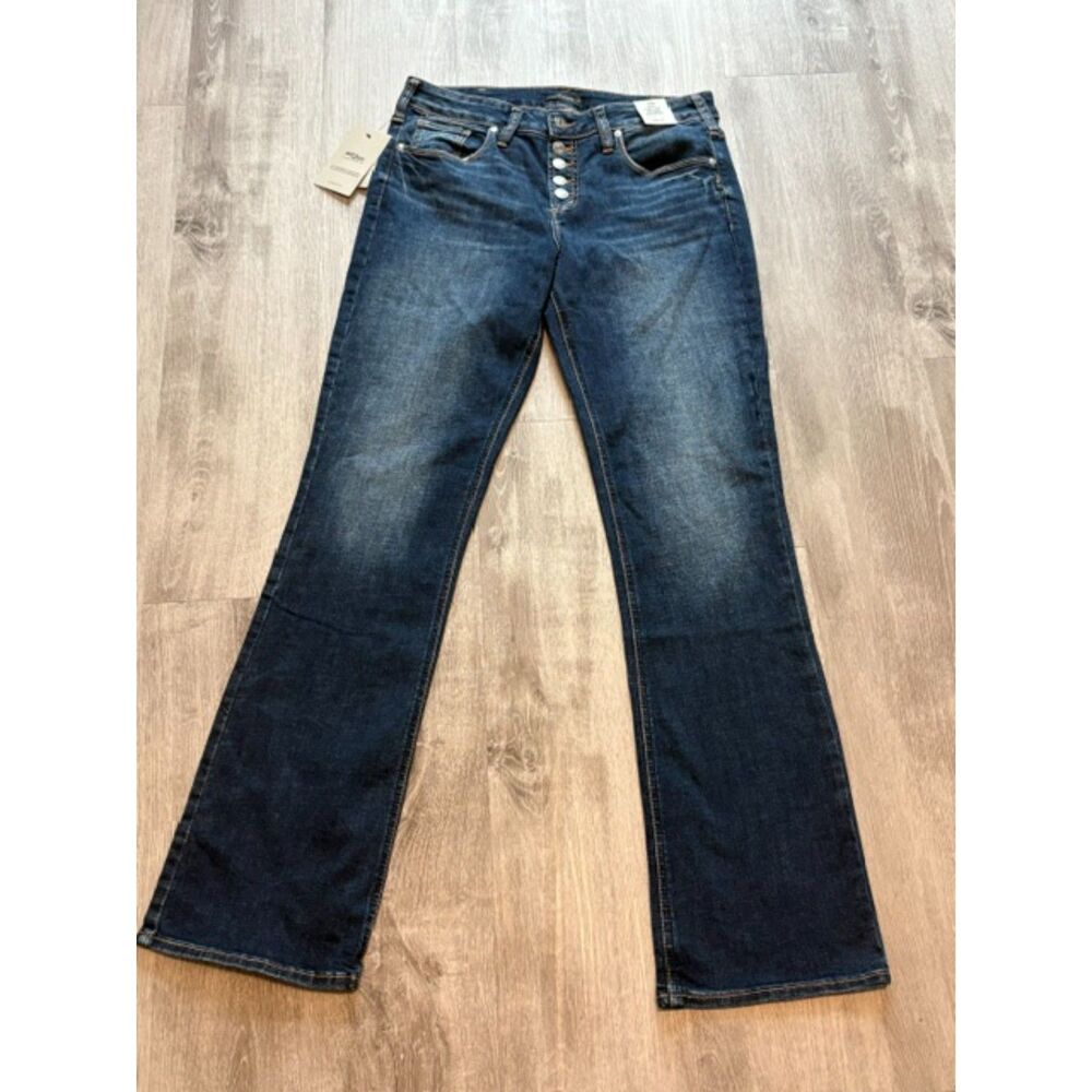 Silver Jeans Co. Denim Jeans Women's W-32 x L-33 Suki Mid Rise Slim Bootcut $79